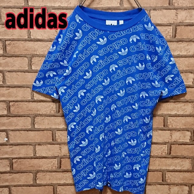 adidas(アディダス)の【匿名配送】adidas アディダス  トレフォイル ロゴ 総柄 半袖 Tシャツ メンズのトップス(Tシャツ/カットソー(半袖/袖なし))の商品写真
