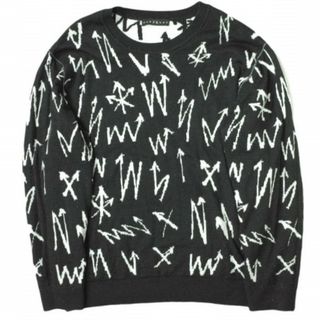 ロアーガンズ(roarguns)のroarguns ロアーガンズ 21AW 12GG ARROW JACQUARD KNIT アロージャガードリバーシブルクルーネックニット 21FGK-02 2 BLACK/WHITE セーター プルオーバー roar ロアー トップス【中古】【roarguns】(ニット/セーター)