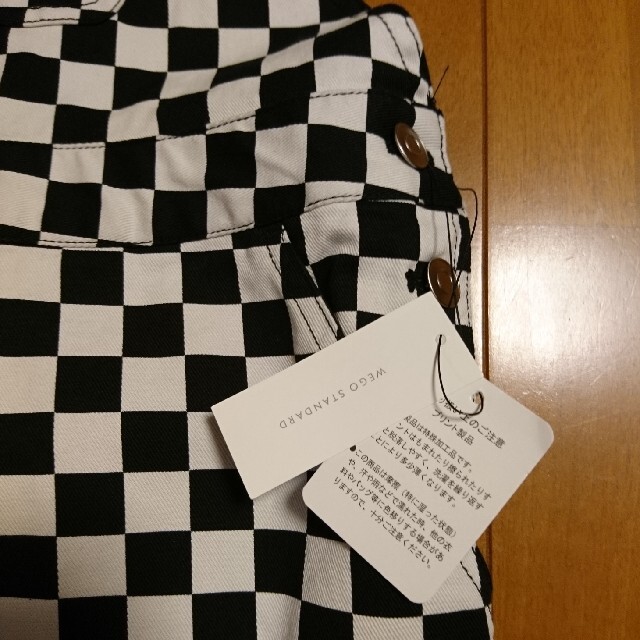 WEGO(ウィゴー)の新品 WEGO 黒白チェック ジャンパースカート フリー レディースのワンピース(ひざ丈ワンピース)の商品写真