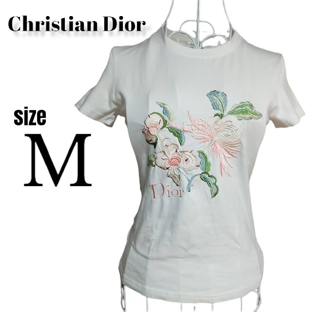 Christian Dior - クリスチャンディオール 花柄ロゴ入りTシャツ 刺繍 ...