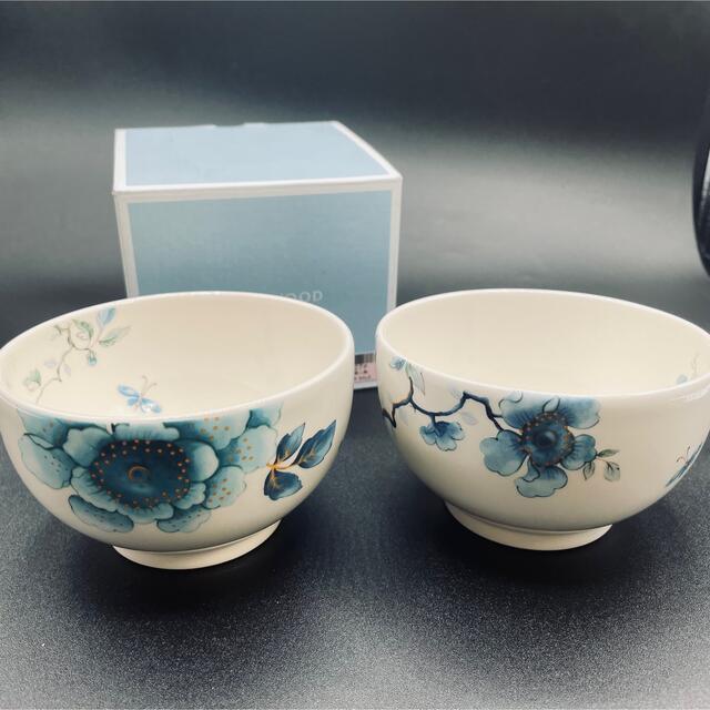 WEDGWOOD(ウェッジウッド)の【廃盤希少】ウェッジウッド クイーンズウェア ブルーバード ペアボウル インテリア/住まい/日用品のキッチン/食器(食器)の商品写真