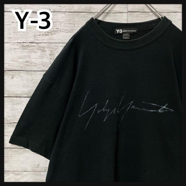 【人気Lサイズ】Y-3☆シグネチャーロゴ　刺繍ロゴ　最高デザイン半袖Tシャツ希少