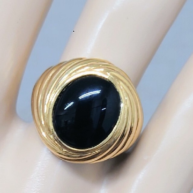 豪華 値下げします!K18オニキスリング78,000→73,000 リング(指輪