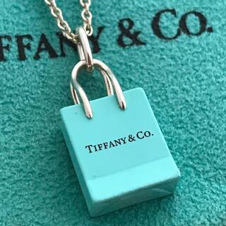 ティファニー(Tiffany & Co.)のTiffany ショッピングバッグ チャーム ネックレス美品希少(ネックレス)