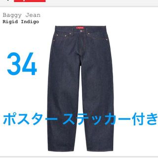 シュプリーム(Supreme)のSupreme Baggy Jean ポスター ステッカー付き(デニム/ジーンズ)