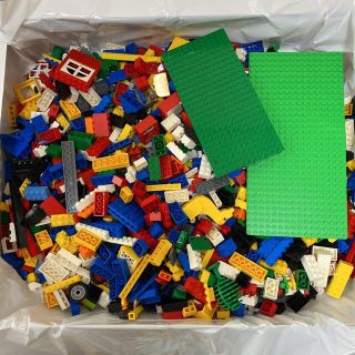 レゴ(Lego)のLEGOブロック　赤バケツ・青コンテナ・基礎盤+オマケ(積み木/ブロック)