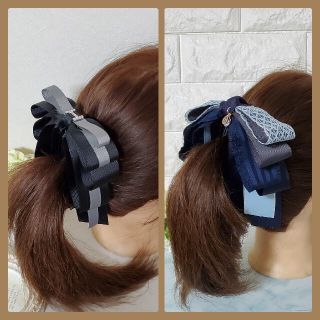 【13cm　バナナクリップ】セレモニー　リボン　たらりんリボン　ヘアクリップ(バレッタ/ヘアクリップ)