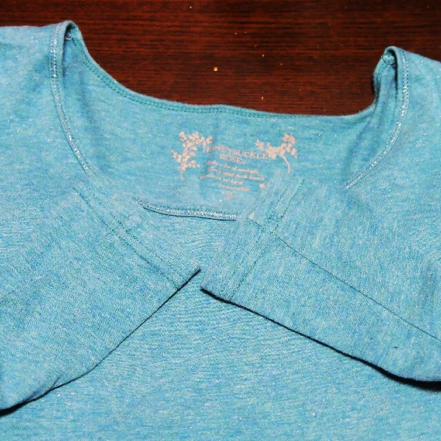Right-on(ライトオン)のラメ入り☆ロングTシャツ(ライトブルー) レディースのトップス(カットソー(長袖/七分))の商品写真