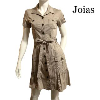 ジョイアス(Joias)のJoias★サファリシャツワンピース・ベージュ(ひざ丈ワンピース)