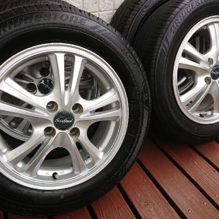 ブリヂストン(BRIDGESTONE)のマナレイ ユーロスピード 15インチ ブリヂストン エコピア ４本 アルミ(タイヤ・ホイールセット)