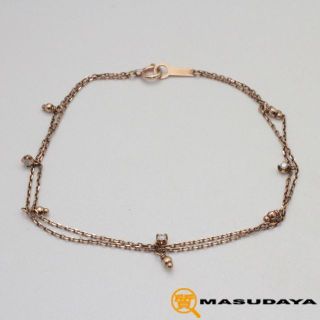 ヨンドシー(4℃)の4℃ダイヤモンド3PダブルブレスレットK10PG【美品】(ブレスレット/バングル)