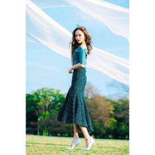 シェリエ sheller Brilliantツイードマーメイドスカート M-