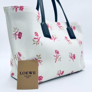 高級・希少美品【LOEWE】本革×キャンバス アナグラム総柄 大容量トートバッグ