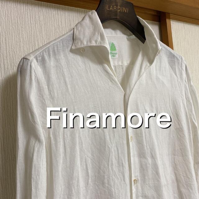 ファッションなデザイン FINAMORE - 【極美品】Finamore フィナモレ リネン MANUEL マヌエル　シャツ シャツ