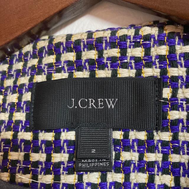 J.Crew(ジェイクルー)のJ.CREW ノーカラージャケット ツイード  シルク混　入園 入学 レディースのジャケット/アウター(ノーカラージャケット)の商品写真