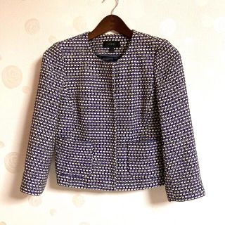 ジェイクルー(J.Crew)のJ.CREW ノーカラージャケット ツイード  シルク混　入園 入学(ノーカラージャケット)