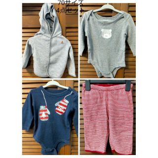 ベビーギャップ(babyGAP)のbaby Gap 70サイズ子供服 4点セット パーカー ロンパース 7分丈パン(ロンパース)