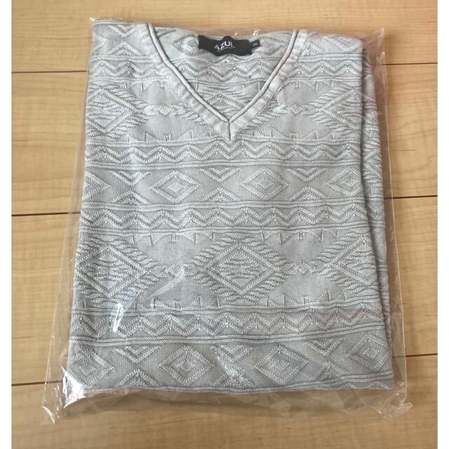 AZUL イカットパターンジャガードニット メンズのトップス(Tシャツ/カットソー(半袖/袖なし))の商品写真