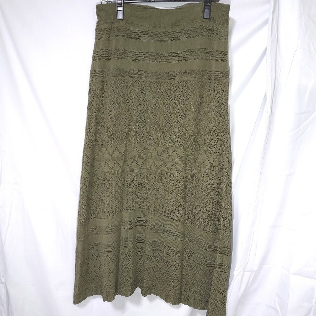 しまむら(シマムラ)の新品 未使用 しまむら CAFii ニットスカート 3L 緑 グリーン レディースのスカート(ロングスカート)の商品写真