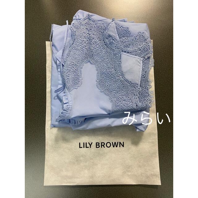 Lily Brown(リリーブラウン)の【リリーブラウンLILY BROWN×宮脇咲良】レースカラーミニワンピースSAX レディースのワンピース(ミニワンピース)の商品写真