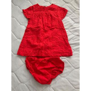 ベビーギャップ(babyGAP)のGAP baby レッドワンピース♡70(ワンピース)