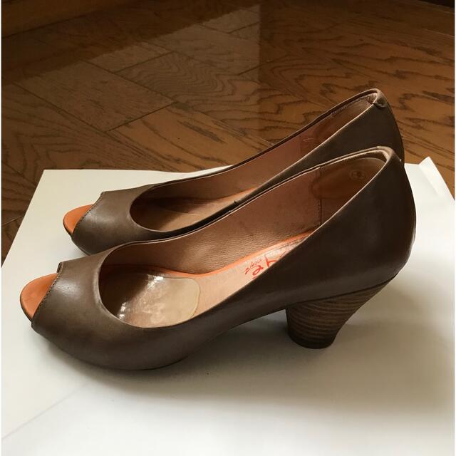 chocolate negro 本革オープントゥーパンプス レディースの靴/シューズ(ハイヒール/パンプス)の商品写真