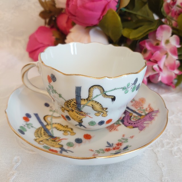 マイセン 竹虎 カップ&ソーサー 柿右衛門 シノワズリ Meissen