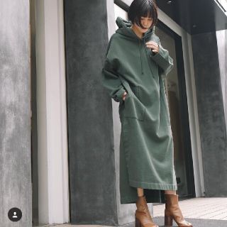 アクネストゥディオズ(Acne Studios)のAcneStudios　スウェットパーカースリットロングワンピース(ロングワンピース/マキシワンピース)