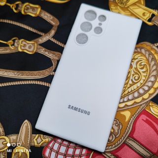 ギャラクシー(Galaxy)のGalaxy S22 Ultra ロゴ入りホワイト シリコンケース 新品(Androidケース)