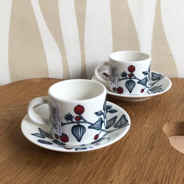 新品 2客 アラビア ルノ フロストベリー エスプレッソカップ&ソーサー