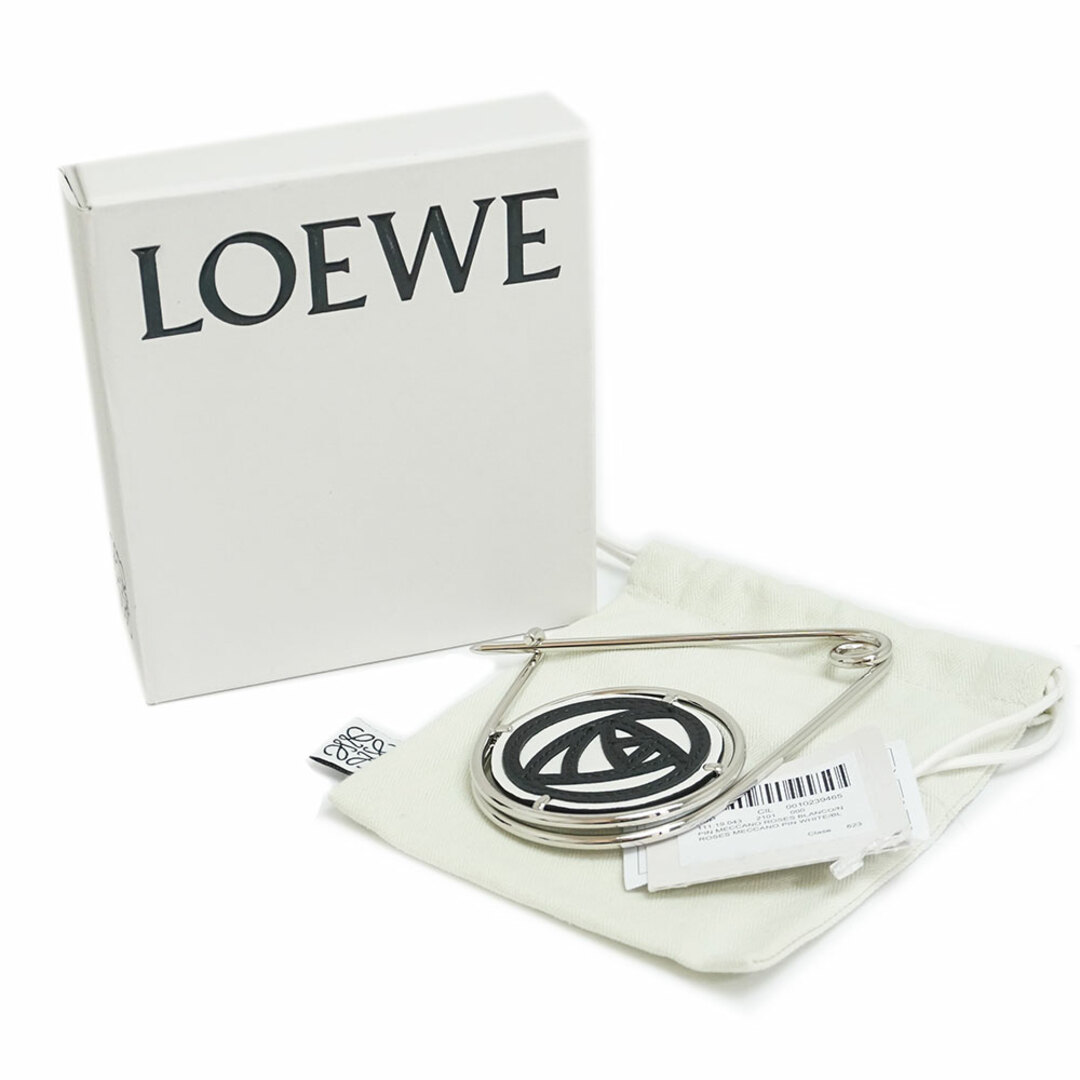 LOEWE(ロエベ)のロエベ LOEWE ローズ メカノ ピン ブローチ バッグチャーム コサージュ マッキントッシュ 限定 111.19.043 ホワイト ブラック 箱付（未使用　展示品） レディースのアクセサリー(その他)の商品写真