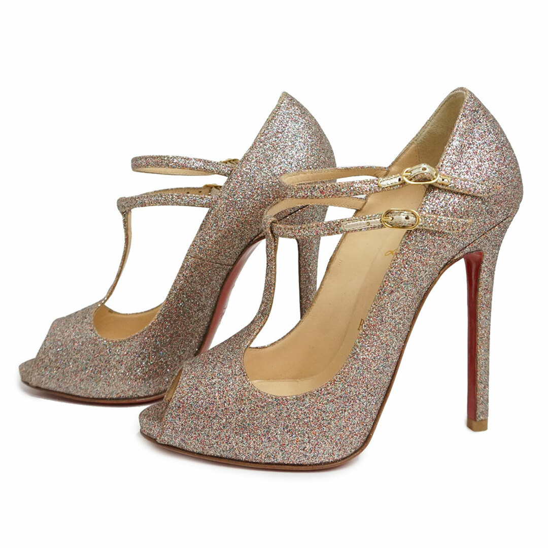 Christian Louboutin - クリスチャンルブタン ラメグリッター オープン