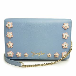 ジミーチュウ(JIMMY CHOO)のジミーチュウ JIMMY CHOO ジュリエ フラワーガーデン 桜 花柄 ウォレットチェーン 長財布 ソフトブルー 日本限定 箱付（未使用　展示品）(ウォレットチェーン)