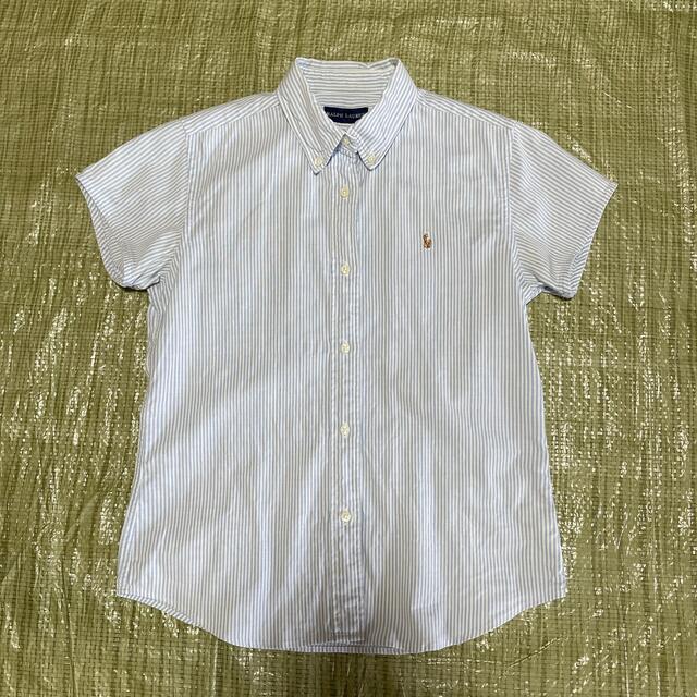 Ralph Lauren(ラルフローレン)のラルフローレン　ストライプシャツ　ブルー レディースのトップス(シャツ/ブラウス(半袖/袖なし))の商品写真