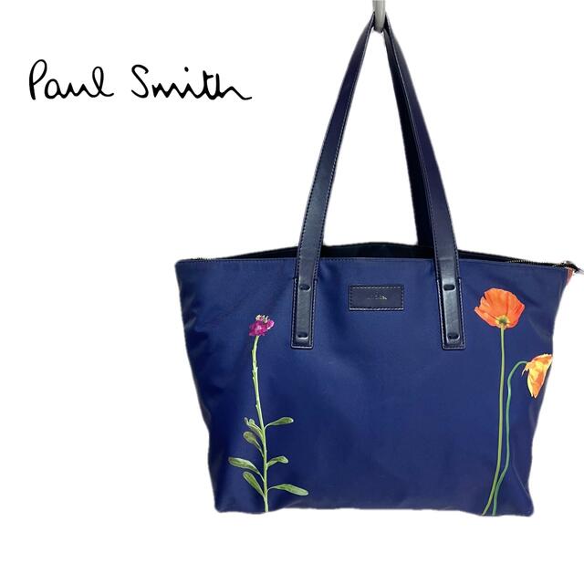 45 割引 35 Off Paul Smith 希少 ポールスミス フラワープリントデザイントートバッグ 男女兼用 ネイビー トートバッグ メンズ Sofia Com Bo