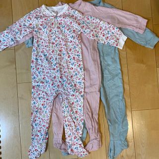 エイチアンドエム(H&M)の92足つきカバーオール3枚セット（パジャマ）(パジャマ)