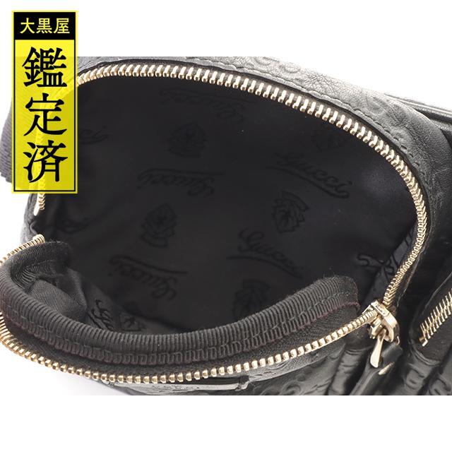 GUCCI グッチ　グッチシマ　ボディバッグ　ブラック　カーフ【472】RK