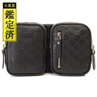 グッチ(Gucci)のGUCCI グッチ　グッチシマ　ボディバッグ　ブラック　カーフ【472】RK(ボディバッグ/ウエストポーチ)