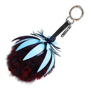 フェンディ(FENDI)のフェンディ FENDI Fruits  パイナップル フォックス バッグチャーム キーホルダー キーリング 7AR577 ブルー ボルドー （新品・未使用品）(チャーム)