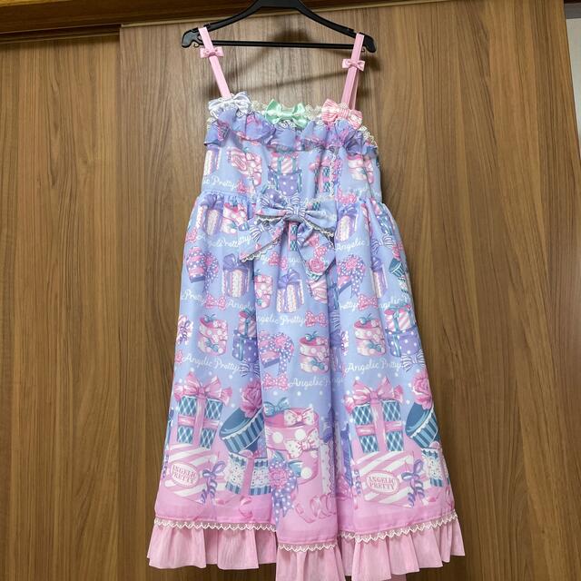 値下 angelic pretty プレゼントリボンジャンパースカート