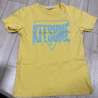 キツネ(KITSUNE)の良品　メゾンキツネ  キツネ ティー　tシャツ　半袖　イエロー(Tシャツ/カットソー(半袖/袖なし))