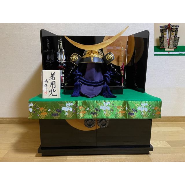 ファッション 着用兜&収納飾り台/幅71cm&陣羽織りセット☆伊達政宗