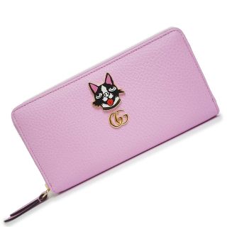 Gucci - グッチ GGマーモント長財布 ピンク ボスコ 犬 499337(新品