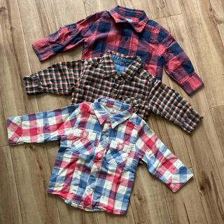 ベビーギャップ(babyGAP)のコットンシャツ3枚セット＊80(シャツ/カットソー)