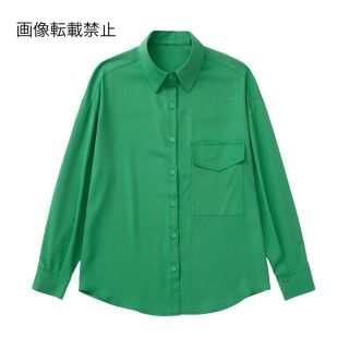 🌿5月新作🎏7886◆green グリーン ポケット シャツ ブラウス(シャツ/ブラウス(長袖/七分))