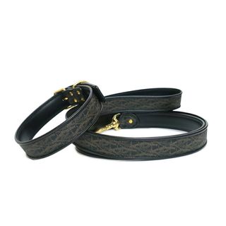 サンローラン(Saint Laurent)のサン ローラン SAINT LAURENT レザー トワレ 首輪＆リードセット 犬 ペット用 441960 箱付（新品・未使用品）(その他)