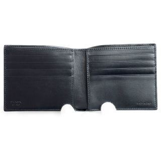 PRADA - プラダ オーストリッチ ダークネイビー 二つ折り財布(新品