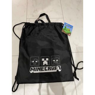 ニンテンドウ(任天堂)のマインクラフト　ナップサック　リュック  ビーチバッグ　黒(キャラクターグッズ)