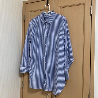 ユニクロ(UNIQLO)のユニクロ　コットンストライプロングシャツ(シャツ/ブラウス(長袖/七分))