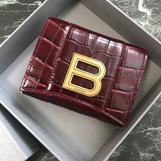 バレンシアガ(Balenciaga)のバレンシアガ Bロゴ クロコ加工 ミニウォレット ミニ財布(財布)